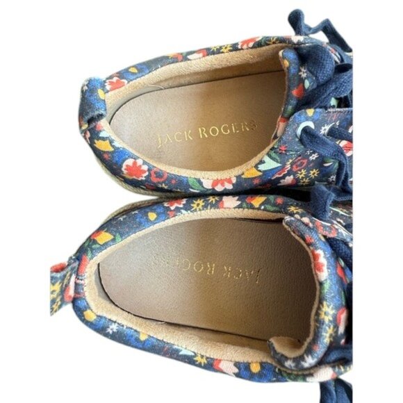 Jack Rogers 7.5 Floral Canvas Lace-Up Espadrille Sneakers - Picture 7 of 7